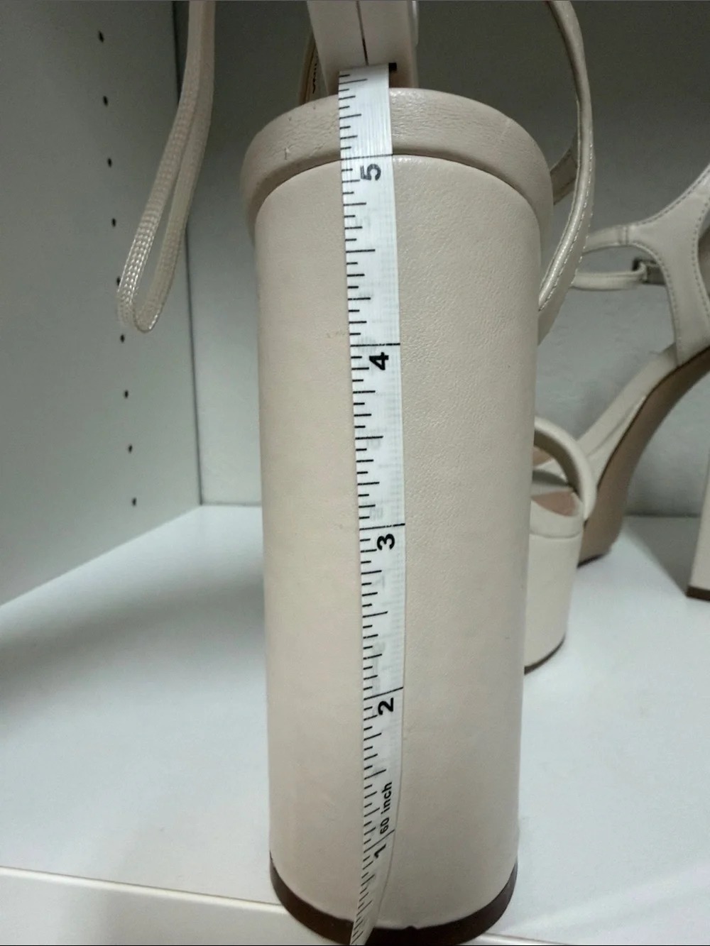Steve Madden Cream Platform Block Heel Sandals with Ankle Strap